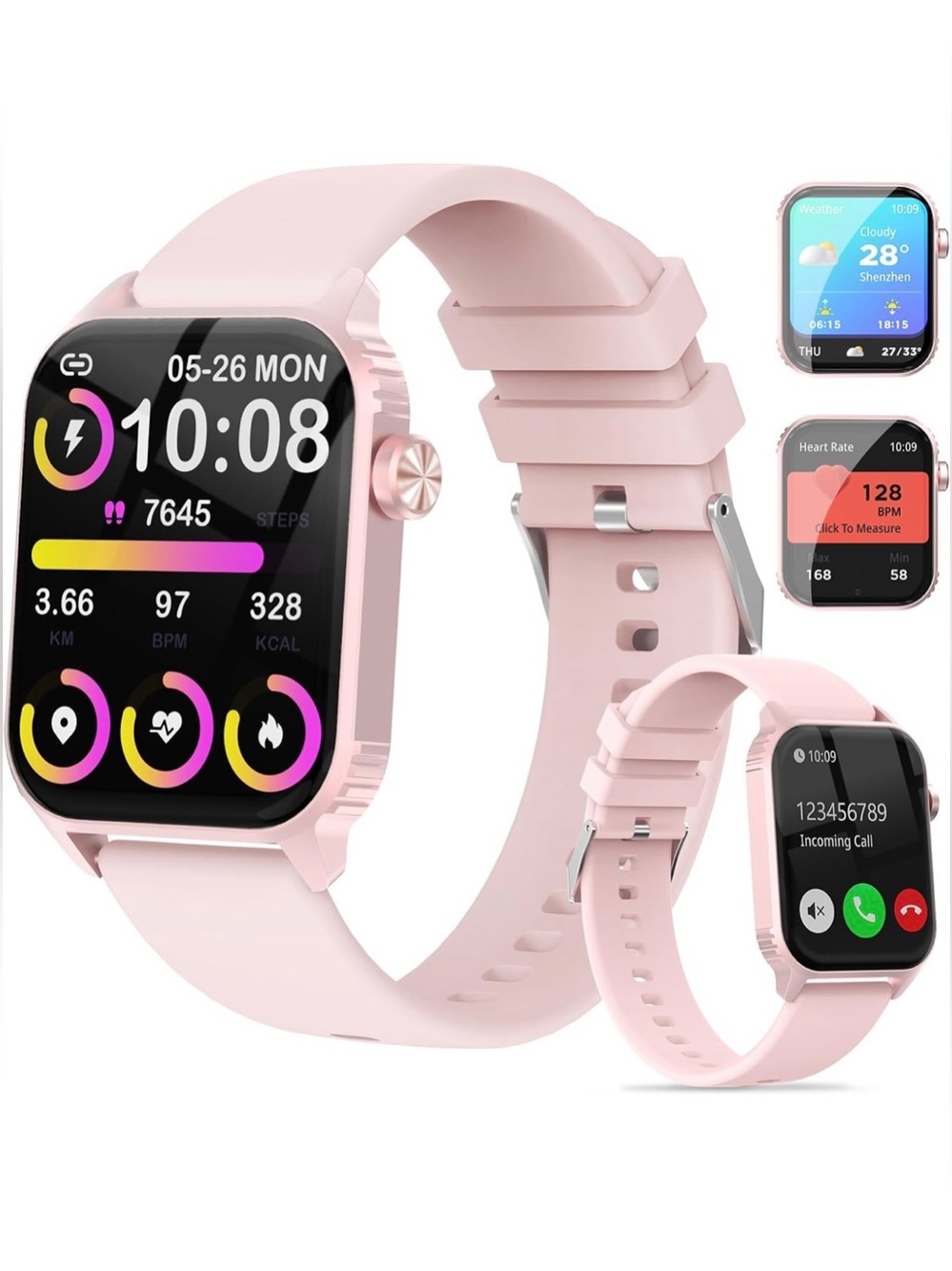 💗 NWT Pink Smart Fitness Watch with Heart Rate & Activity Tracking 💗